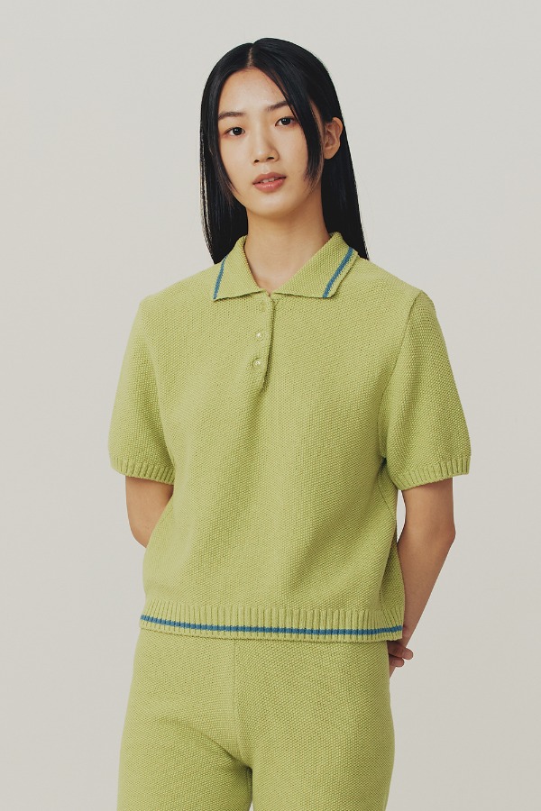 LINE POLO KNIT_GREEN