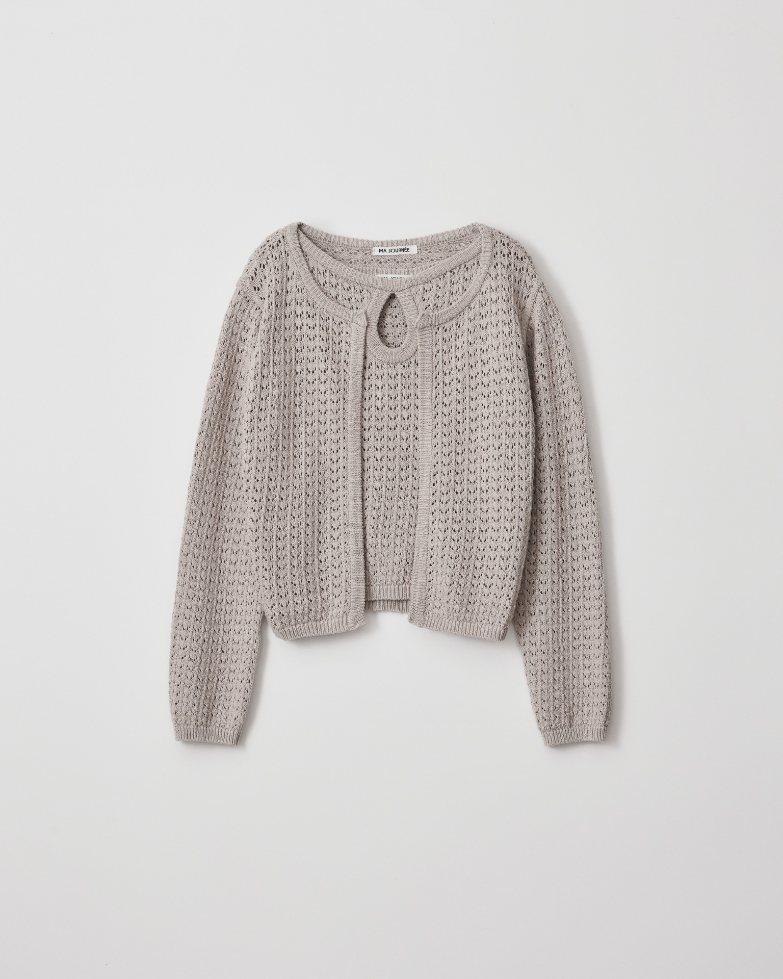 [Monthly event]NET KNIT CARDIGAN_BEIGE