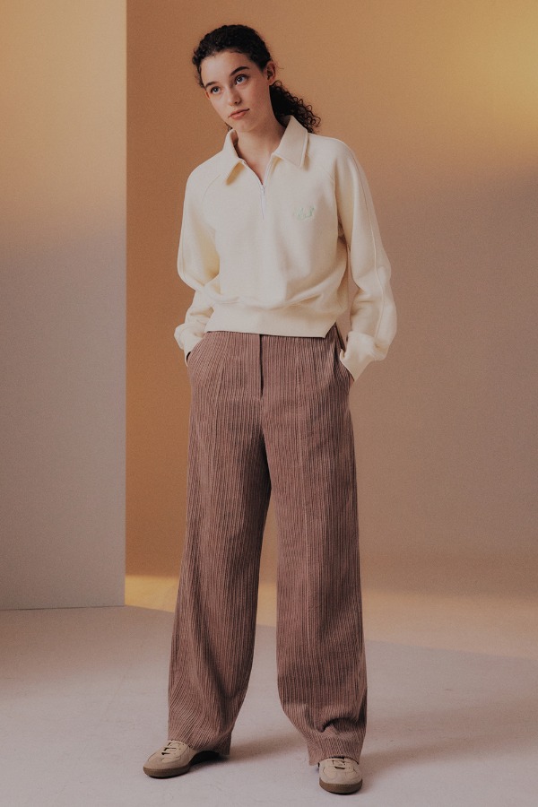 CORDUROY CURVED PANTS_COCOA