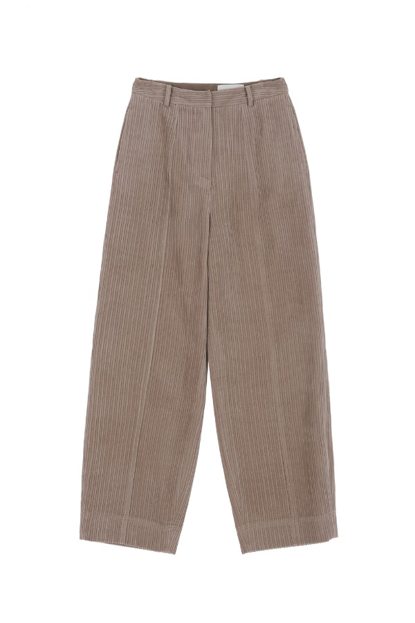 CORDUROY CURVED PANTS_COCOA