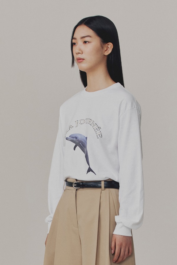DOLPHIN SLEEVES T-SHIRT_WHITE